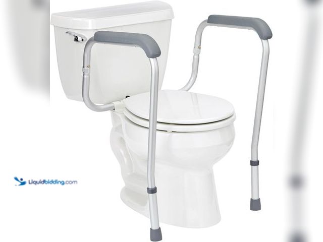 Lot 49-5413527 - Medline Toilet Safety Rail For Seniors with Easy Installation, Height Adjustable Toilet Safety Frame...