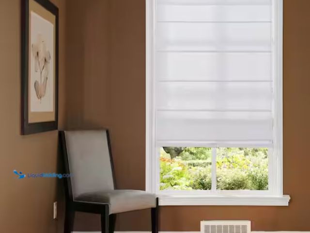 Lot 49-1574754 - Home Decorators Collection 39X64 Cordless Light Filtering Fabric Roman Shade, White, Model # RSFA396...