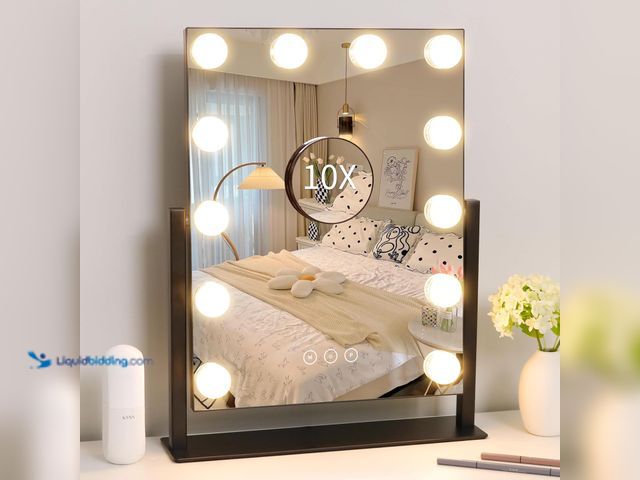 Lot 49-5437167 - Vanity Mirror with Lights,Lighted Vanity Mirror with 12 Dimmable Bulbs for Dressing Room & Bedroom,3...