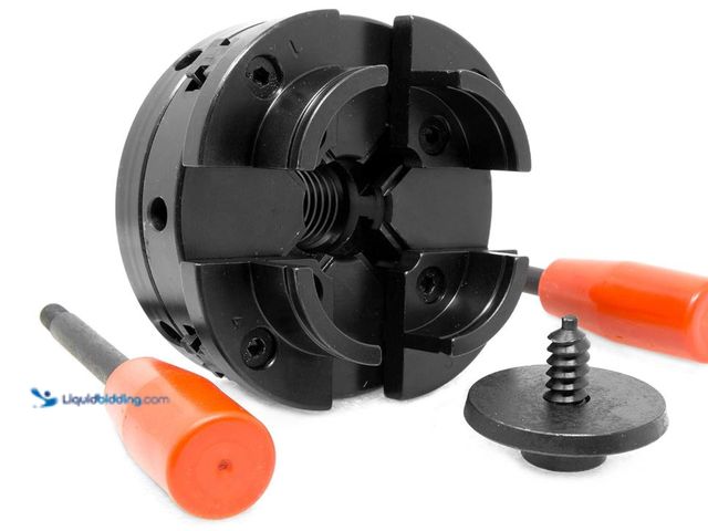 Lot 49-5573279 - WEN LA4444 4-Inch 4-Jaw Self-Centering Chuck Set with 1-Inch x 8TPI Thread, Unused