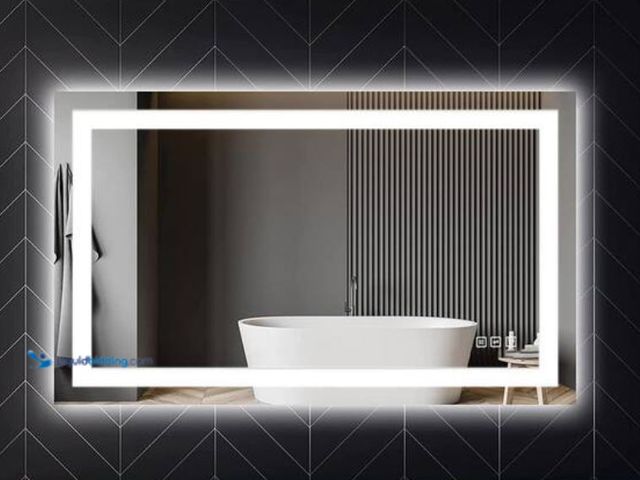 Lot 49-2006135 - TOOLKISS 36 in. W x 24 in. H Frameless Rectangular Wall Anti-Fog LED Light Bathroom Vanity Mirror wi...