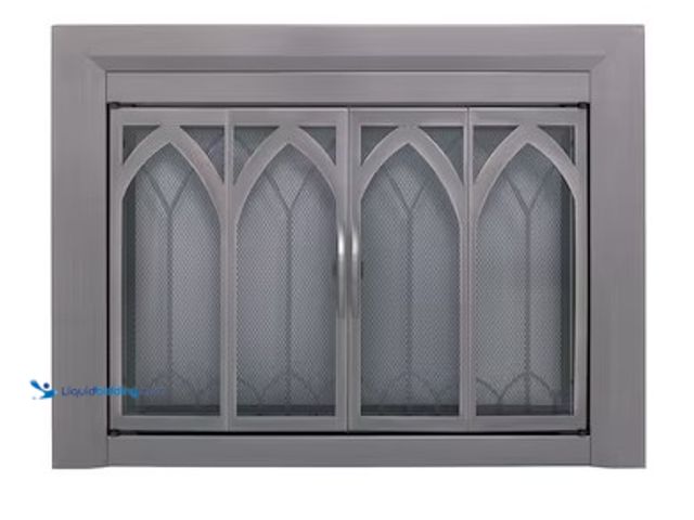 Lot 49-5487243 - Pleasant Hearth Collin Gunmetal 30-in to 37-in W x 25-1/2-in to 32-1/2-in H (Medium) Bifold Fireplac...