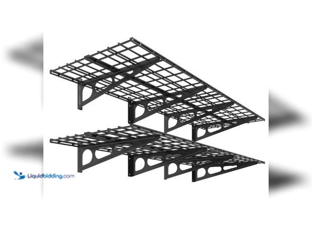 Lot 49-3473669 - FLEXIMOUNTS 2-Pack 2x6ft Garage Shelving 24-inch-by-72-inch Wall Shelf Garage Storage Rack Floating ...