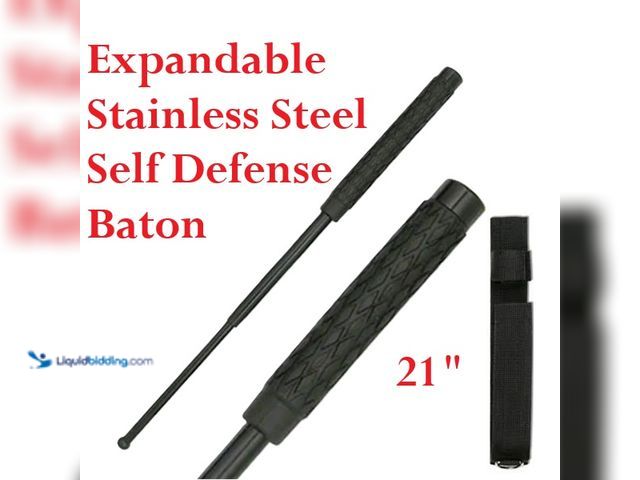 Lot 49-5492884 - Expandable Stainless Steel Self Defense Baton 21" Black - NEW - Compact, powerful and easily deploye...