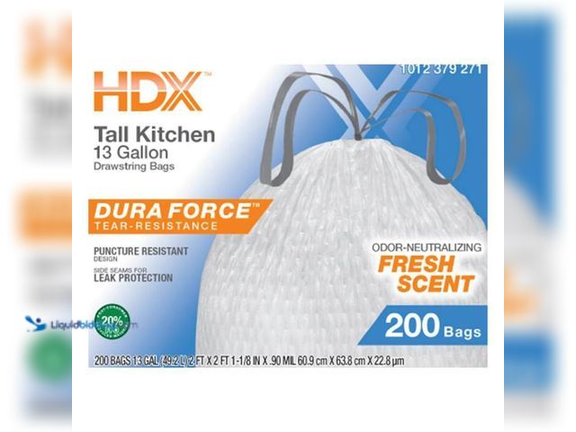 Lot 49-2024759 - Lot of (2)- HDX 13 Gal. Flex Drawstring Fresh Scented Tall Kitchen Trash Bags with 20% Post-Consumer...