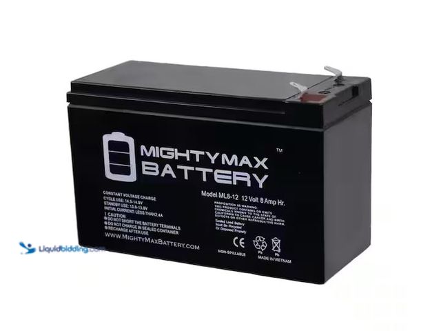 Lot 49-1576626 - Lot of (3) MIGHTY MAX BATTERY 12-Volt 8Ah SLA Battery Replacement for DURA12-8F Model # MAX3933603, ...