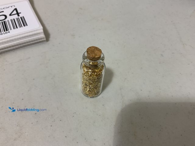 Lot 49-3709164 - RARE ONE INCH GLASS VILE OF PURE 24K GOLD FLAKES