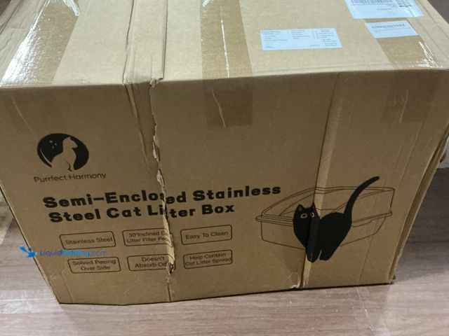 Lot 49-3512559 - Purrfect Harmony Semi- Enclosed Stainless Steel XL Litter Box (New) No Factory Image
