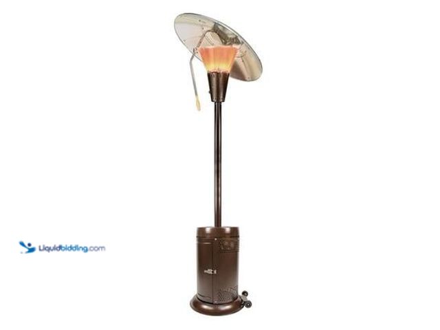 Lot 49-5572251 - Hampton Bay 38200 BTU Bronze Heat-Focusing Propane Gas Standing Patio Heater. Model # HD10. Unused
