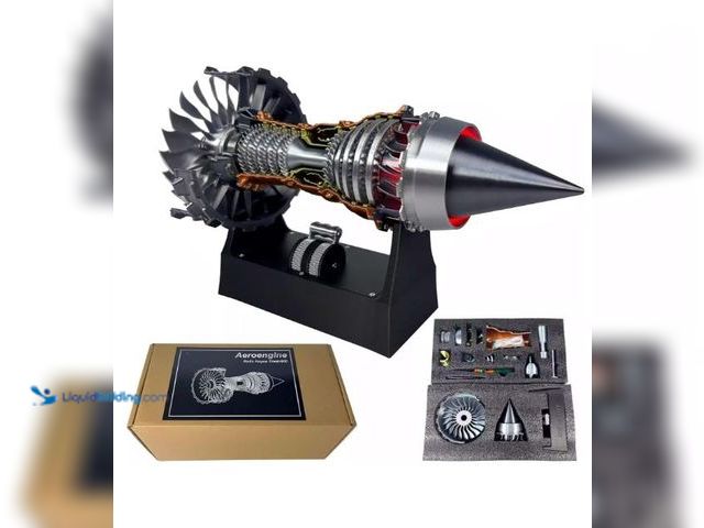 Lot 49-3432205 - Turbofan Engine Model, Adjustable Speed TR900 Aircraft Engine Turbojet Engine Model with Light, Simu...
