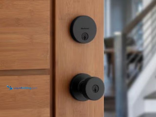 Lot 49-2022849 - Kwikset Pismo Round Rose Matte Black Knob Door Combo Pack Featuring SmartKey Security, Model # 991PS...