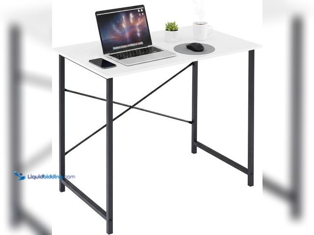 Lot 49-3531539 - Computer Desk 32 Inch, Simple Home Office Desk Study Writing Table, Sturdy Metal Frame, Scratch-Resi...