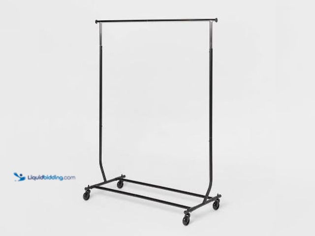 Lot 49-5558892 - Brightroom Heavy Duty Garment Rack Metal Frame, Rolling Clothing Storage, 101.2 lb Capacity, 75.39" ...