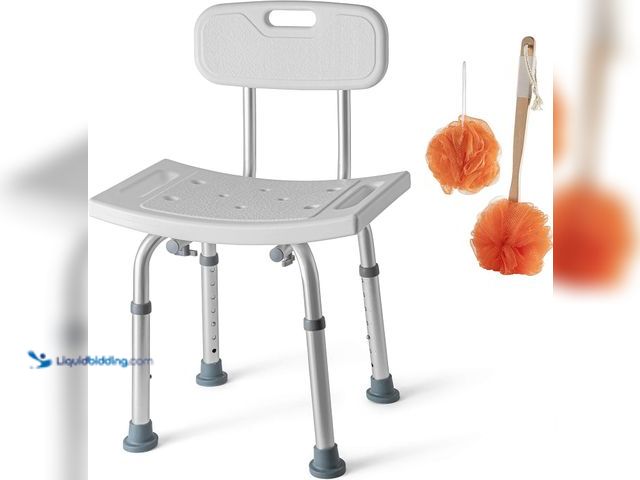 Lot 49-5408523 - Medical king Shower Chair Set of 3 - Includes Back Scrubber & Additional Sponge - Anti Slip for Safe...