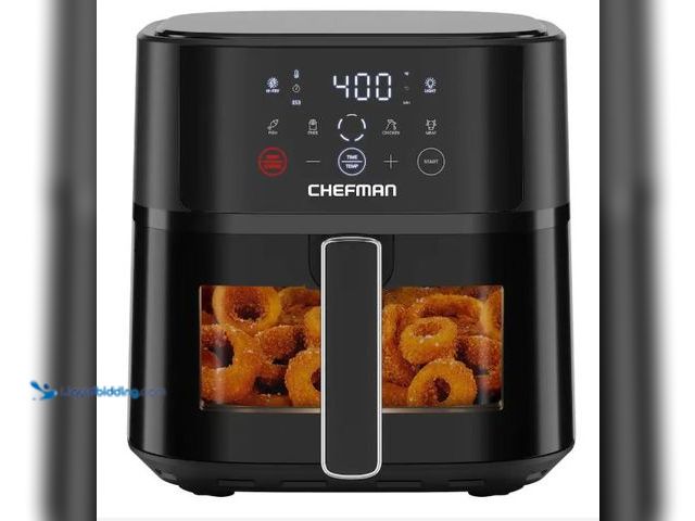 Lot 49-5545581 - Chefman - TurboFry Touch 6-Qt Easy-View Air Fryer w/ 4 Cooking Presets and 450°F Hi-Fry Button - Bla...