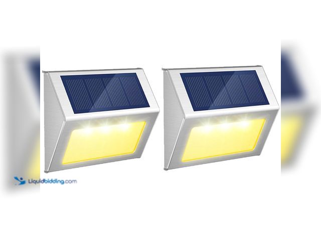 Lot 49-5388829 - Lot of 2 Stainless Steel Solar LED Step/Wall Lights - NEW - Featuring a Stainless Steel Anti-Corrosi...
