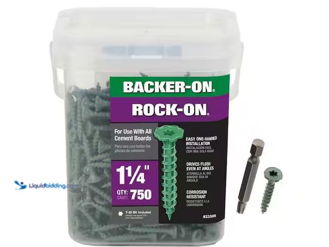 Lot 49-5573277 - Backer-On
#9 x 1-1/4 in. Star Drive Serrated Head Cement Board Screws (750-Pack), Unused