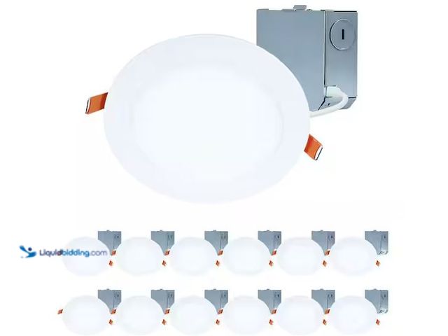 Lot 49-1576619 - HALO HLBE 6 in. Ultra-Slim Downlight 3000K Fixed CCT New Construction/Remodel Integrated LED Recesse...