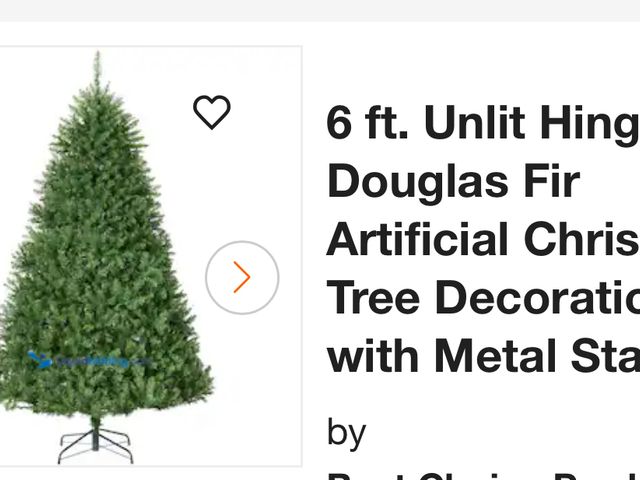 Lot 49-1811873 - 6 foot hinged Christmas tree with stand unlit. Out of box, unused.