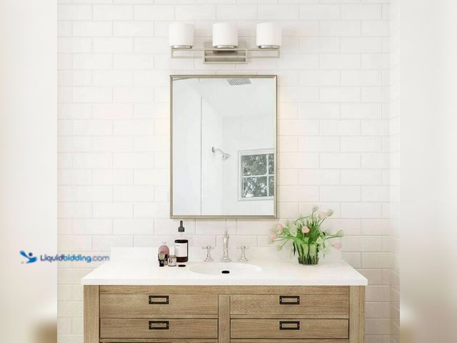 Lot 49-5454343 - Hampton Bay Tustna 26 in. 3-Light Brushed Nickel Bathroom Vanity Light with Opal Glass Shades Model ...