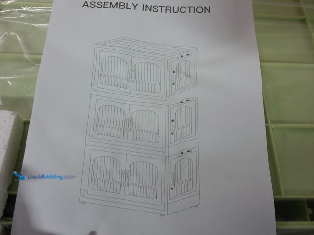 Lot 49-1555647 - Plastic 3 Teir Storage Bins, Light Green with Brown Handles, Unused, (3 Bins Total).  Ref#BULK1126