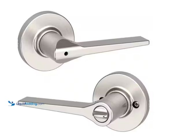 Lot 49-1571596 - Lot of (6) Kwikset Hollis Round Rose Satin Nickel Privacy Bed/Bath Door Handle, Model # 300HSL RDT 1...