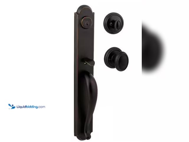 Lot 49-1544789 - Baldwin Prestige Bighorn Single Cylinder Venetian Bronze Door Handleset with Carnaby Door Knob Featu...