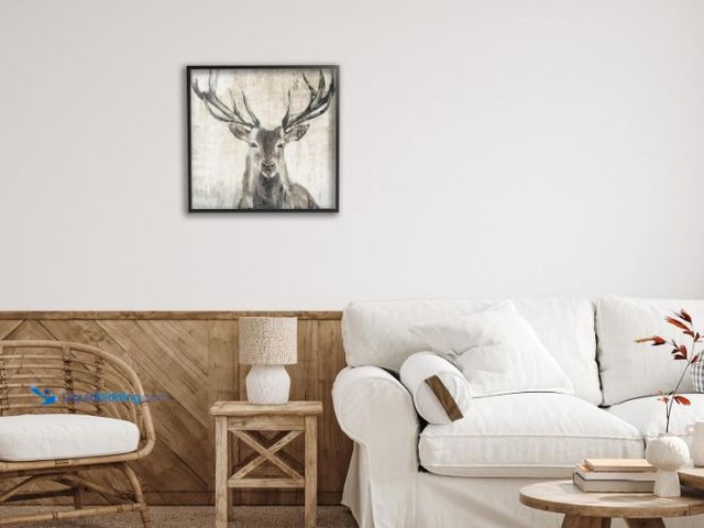 Lot 49-1556607 - Stupell Industries Rustic Deer Elk Wildlife Portrait Framed Giclee Art, Design by Liz Jardine Model ...
