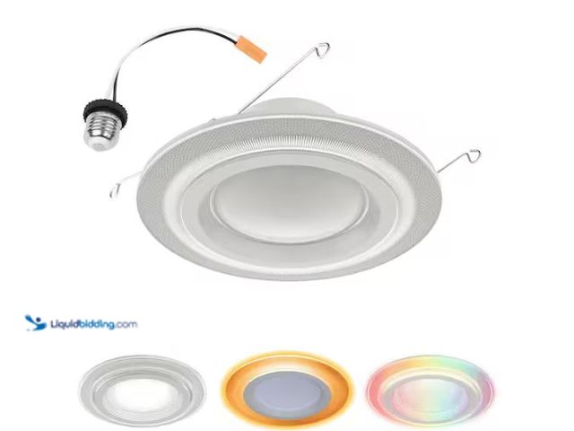 Lot 49-1624746 - HALO RL Dual Zone 5/6 in. Smart Wi-Fi Recessed LED Trim Connected by WiZ Pro Model # RLWZDZT56, Unus...