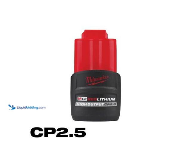 Lot 49-5548941 - Milwaukee M12 12V Lithium-Ion CP High Output 2.5 Ah Battery Pack Model # 48-11-2425 NEW. BATTERY ONL...