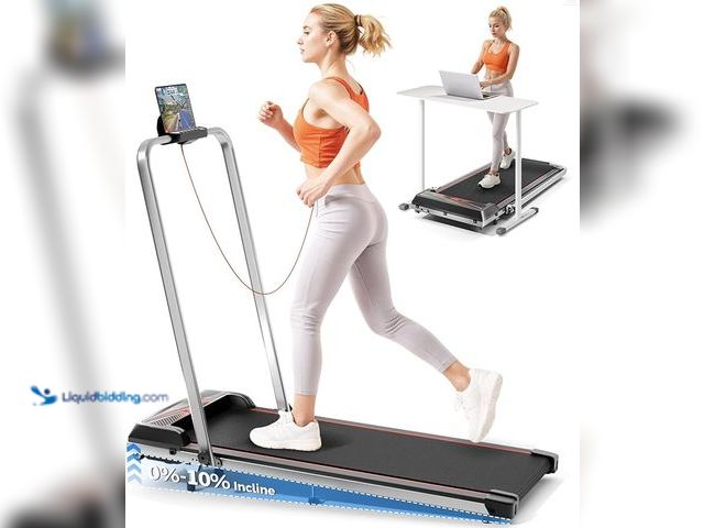 Lot 49-3472652 - Walking Pad Treadmill with 10% Incline, 450LBS Capacity 2.5HP Under Desk Treadmill LED Display, 4 in...
