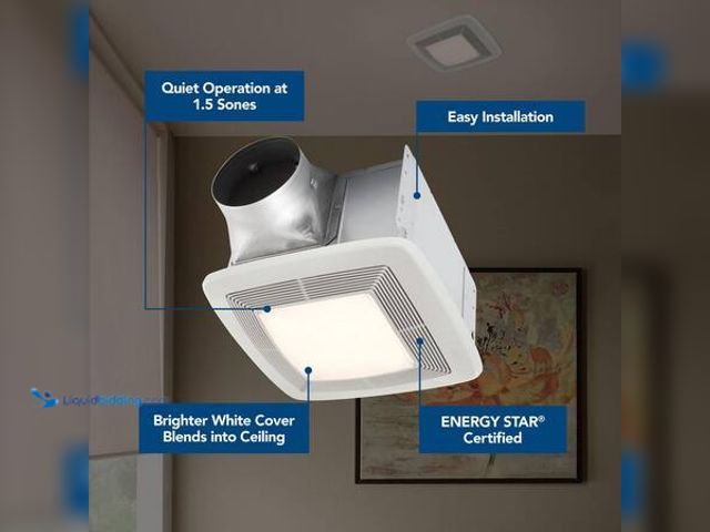 Lot 49-5554233 - Broan-NuTone QT Series Quiet 130 CFM Ceiling Bathroom Exhaust Fan with Light and Night Light, 1.5 So...
