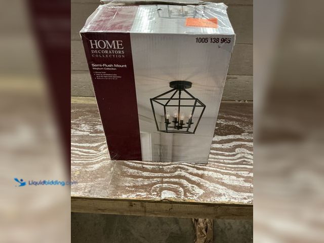 Lot 49-5572528 - Home Decorators Collection Weyburn 16.5 in. 4-Light Bronze Farmhouse Semi-Flush Mount Ceiling Light ...