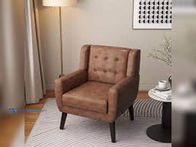 Lot 49-5485702 - Uixe Coffee PU Leather Upholstery Arm Chair (Set of 1). Model # SF0003-P-CF. New with hardware