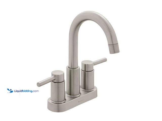 Lot 49-3528283 - Glacier Bay Dorind 4 in. Centerset 2-Handle High-Arc Bathroom Faucet in Brushed Nickel. [Model # HD6...