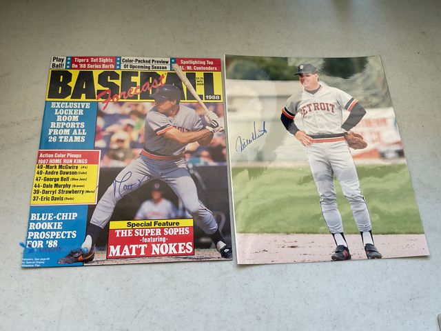Lot 49-3503808 - LOT OF 2 DETROIT TIGERS LEGENDS AUTOGRAPH 8X10 PHOTOS OF MATT NOKES AND MORE GREAT LOT FOR ANY COLLE...