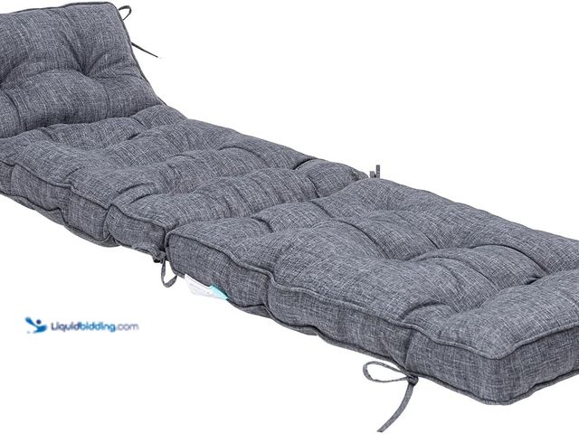 Lot 49-3513510 - QILLOWAY Indoor/Outdoor Chaise Lounge Cushion with Ties,Replacement Patio Cushions for Lawn Pool. (C...