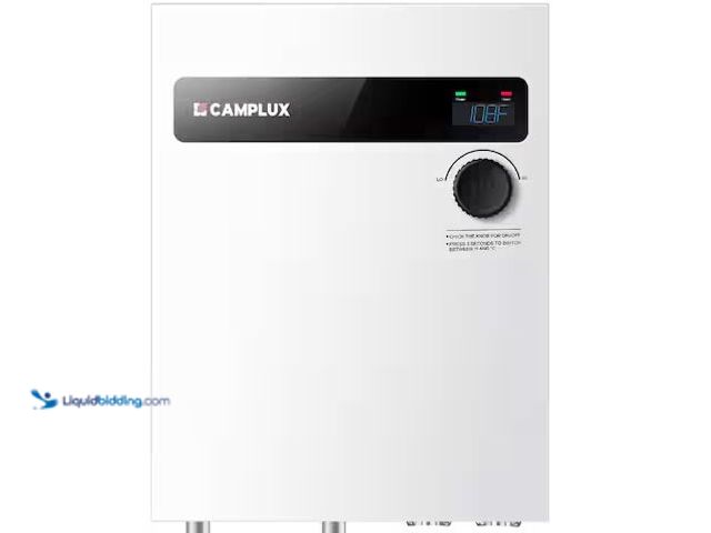 Lot 49-3482735 - CAMPLUX 27 kW 5.1 GPM 240 Volt Electric Tankless Water Heater Model # TEW27, Unused  Ref#CRS0114