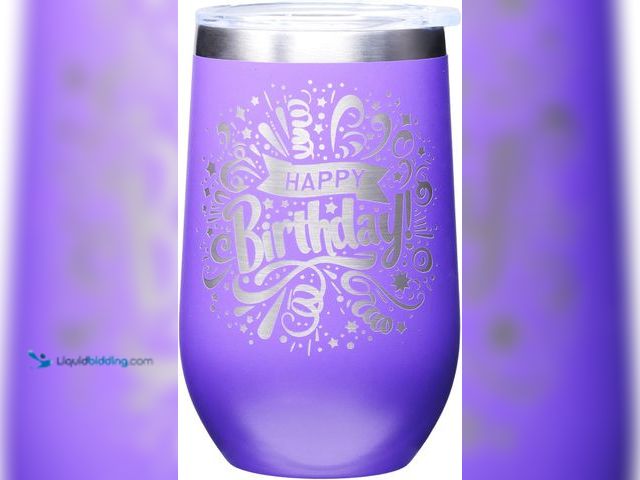 Lot 49-3513539 - Lot of 3.  Spoontiques Happy Birthday Etched Stainless Steel Tumbler,  Spoontiques Big Foot Stainles...