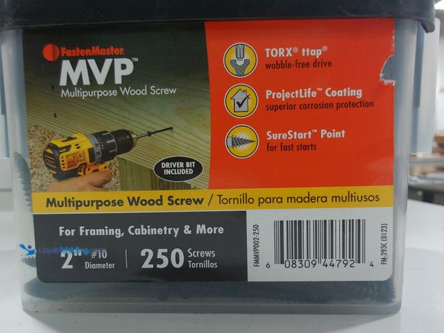 Lot 49-2024763 - FASTENMASTER FMMVP002-250 #10 X 2" TORX SURESINK FLAT HEAD MVP WOOD SCREW 250PK. Model #1010382603. ...