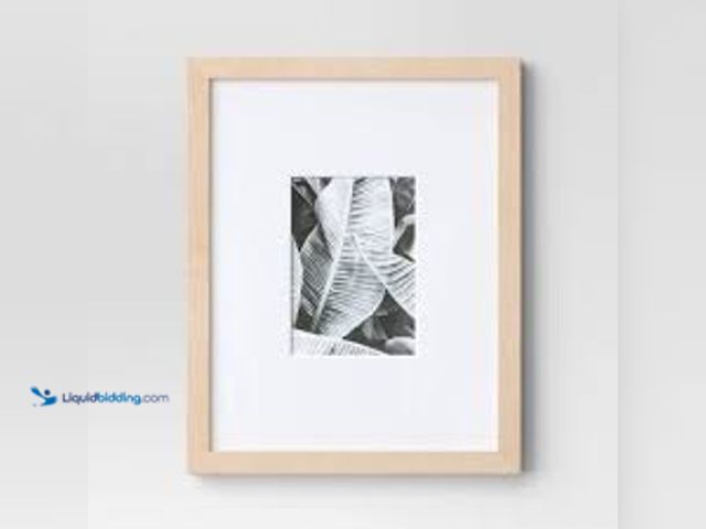 Lot 49-5546724 - qty 2 - Threshold 16" x 20" Matted to 8" x 10" Poster Frame Light Wood Modern Style, MDF, Glass Glaz...