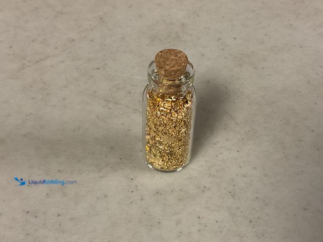 Lot 49-5467322 - RARE ONE INCH GLASS VILE OF PURE 24K GOLD FLAKES