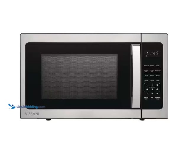 Lot 49-1578140 - Vissani 1.5 cu. ft. Electric 1000-W Countertop Microwave with in Black Stainless Steel with 6-Heatin...