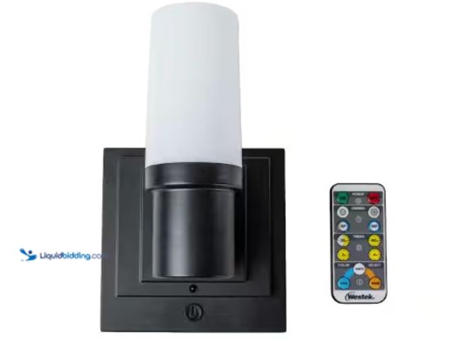Lot 49-2004117 - Lot of (3) Westek 5 in. 1-Light Matte Black Integrated LED Modern Vanity Sconce Light with Remote (1...