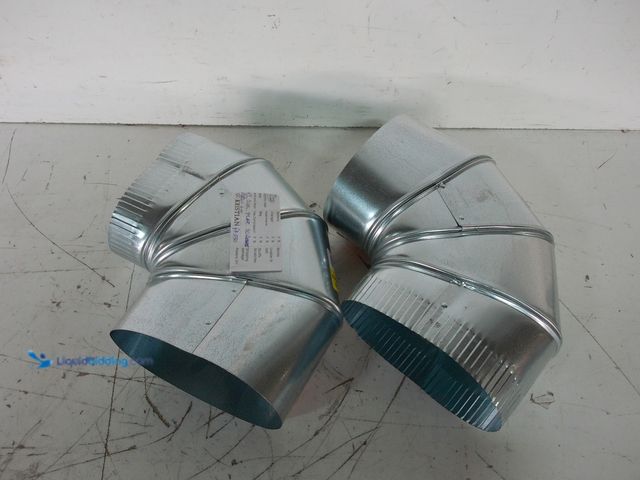 Lot 49-3616901 - Set of (2) Master Flow 6" 90-Degree Oval Flat Elbow - Used to change horizontal direction of oval pi...