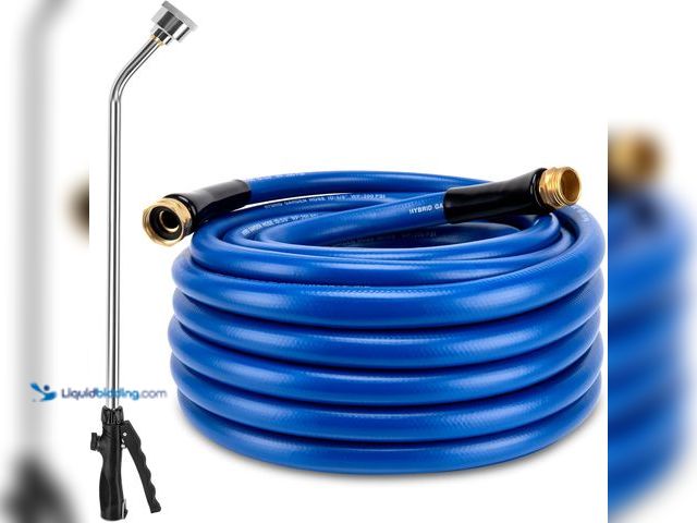 Lot 49-5410695 - 5/8" Garden Hose 50 ft Water Hose Heavy Duty, Flexible Hybrid Rubber Garden Hose with 24 Inches Spra...