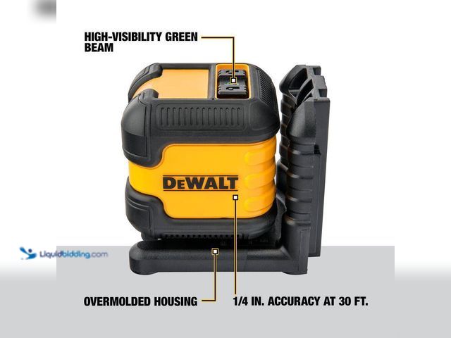 Lot 49-3616998 - DEWALT 55 ft. Green Self-Leveling Cross Line Laser Level with (2) AA Batteries & Case - Used SKU # 1...