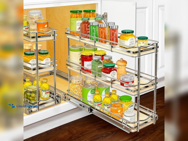 Lot 49-5549773 - LYNK PROFESSIONAL® Élite™ Pull Out Spice Rack Organizer for Inside Kitchen Cabinets - 6" x 21" - Sli...
