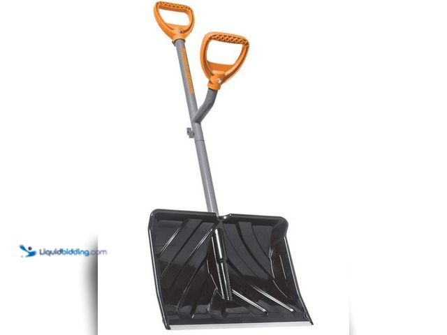 Lot 49-3473018 - ErgieShovel Ergonomic Snow Shovel, 18" Push + Scoop Blade, 34.5" Sturdy Steel Shaft, 4 lb. – Dual D-...