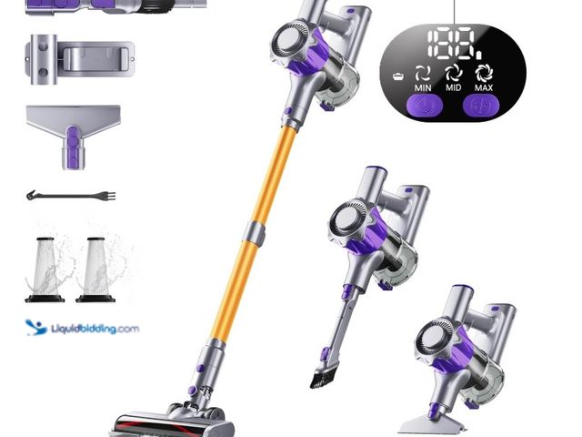 Lot 49-1575671 - Cordless Vacuum Cleaner, 450W 50Kpa Powerful Stick Vacuum, Up to 70Mins Rechargeable Battery, Vacuum...